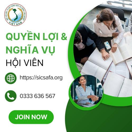 Quyền Lợi & Nghĩa Vụ Hội Viên Hiệp Hội Đầu Tư Xây Dựng - Dịch Vụ Nông Lâm Nghiệp Việt Nam