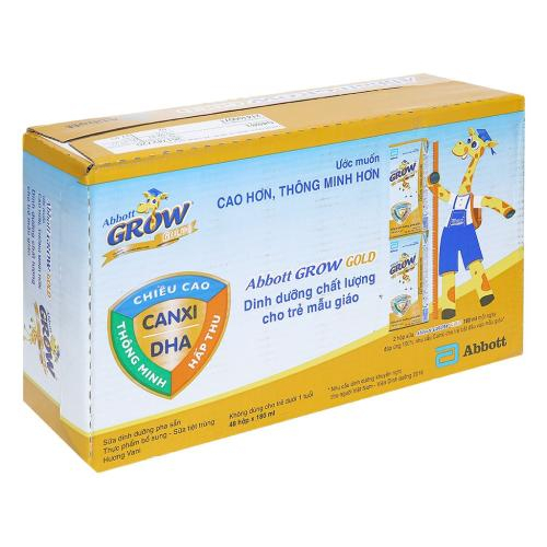Thùng 48 hộp sữa dinh dưỡng pha sẵn Abbott Grow Gold hương vani 180ml
